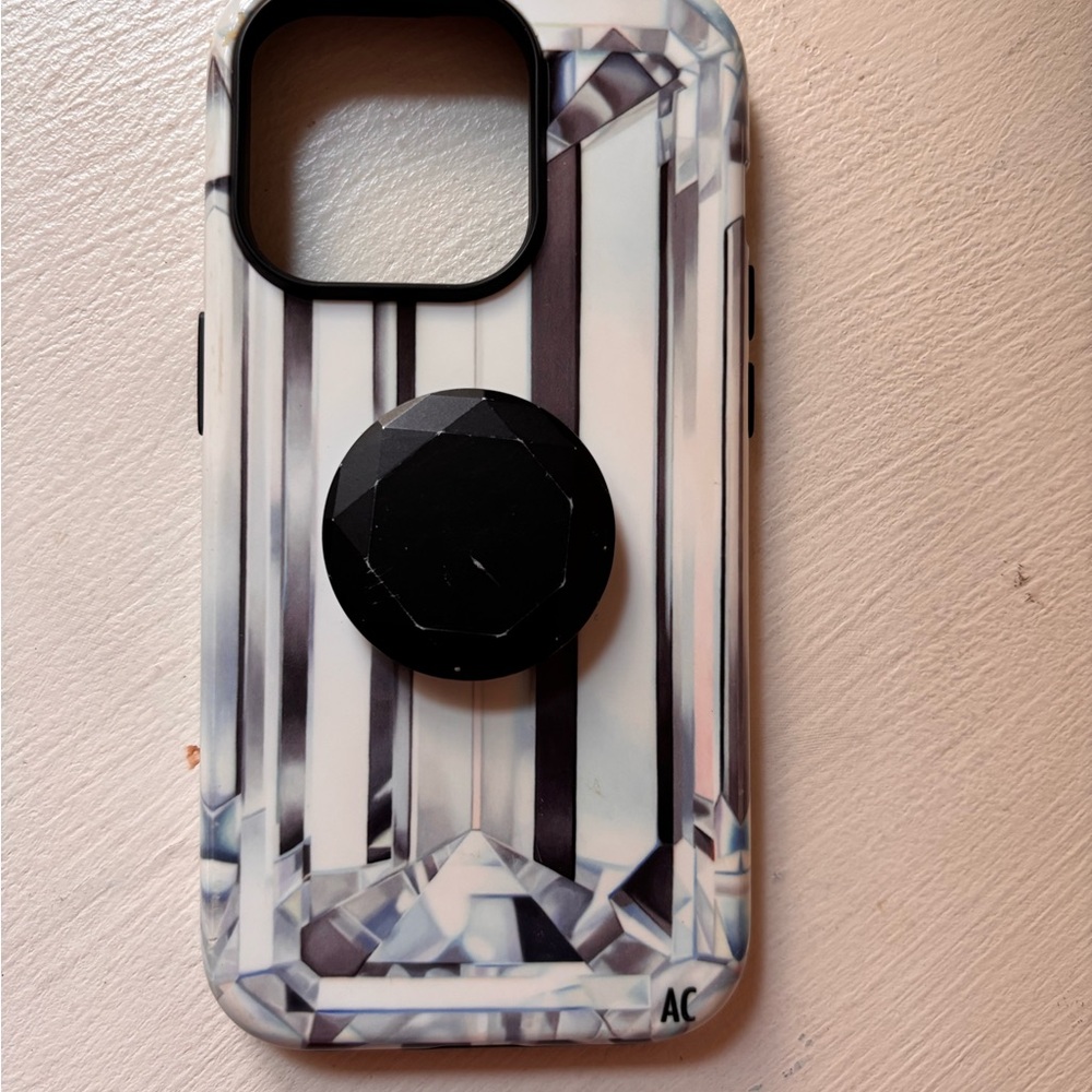 RARE Angie Crabtree Emerald Cut Diamond hard case for iPhone 14 Pro